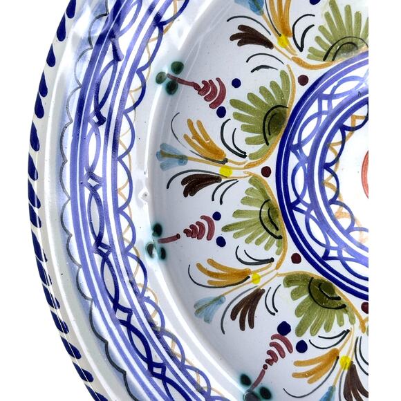 Vibrant Beautiful Spanish Pottery Hand Painted Signed 8.25" Bowl/Wall Art - Picture 3 of 8